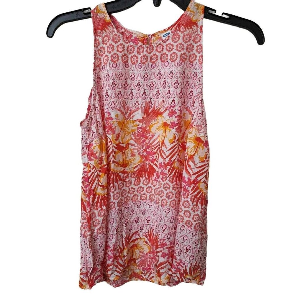Old navy blouse size small‎ multi color floral pattern light and flowy Rayon